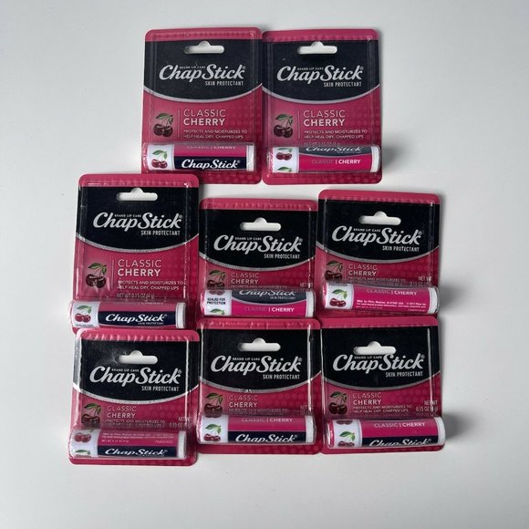 8 Pack Chap Stick Classic Moisturizing Lip Balm Cherry 0.15 oz Ea BUNDLE 5 - Picture 1 of 2